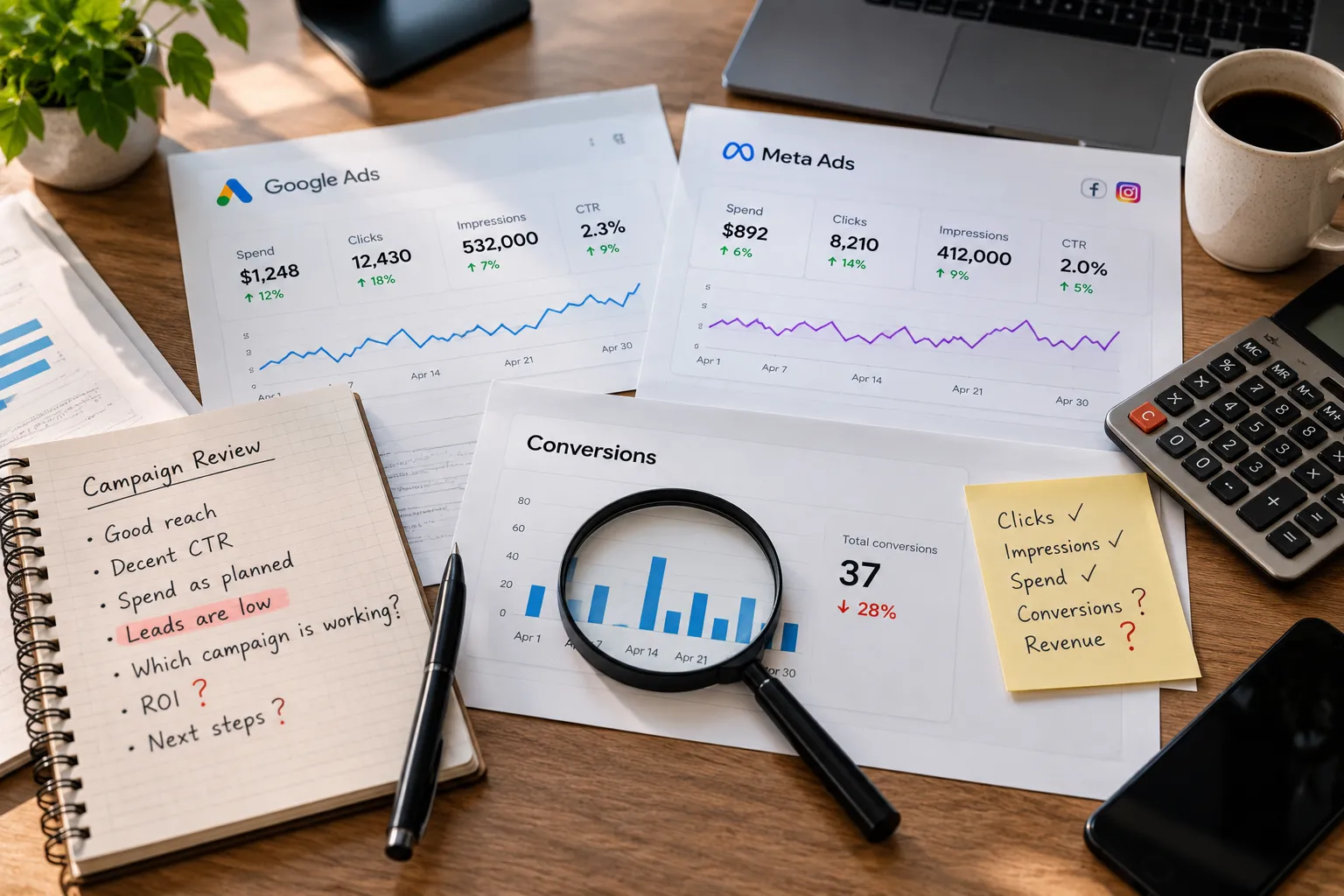 Data dashboard showing spending without attribution clarity
