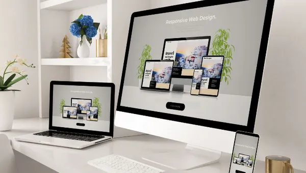 Modern website design and development visual